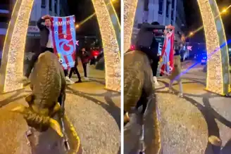 Trabzonsporlu Taraftar, Kadıköy'de Atkıyla Şampiyonluğu Kutladı!