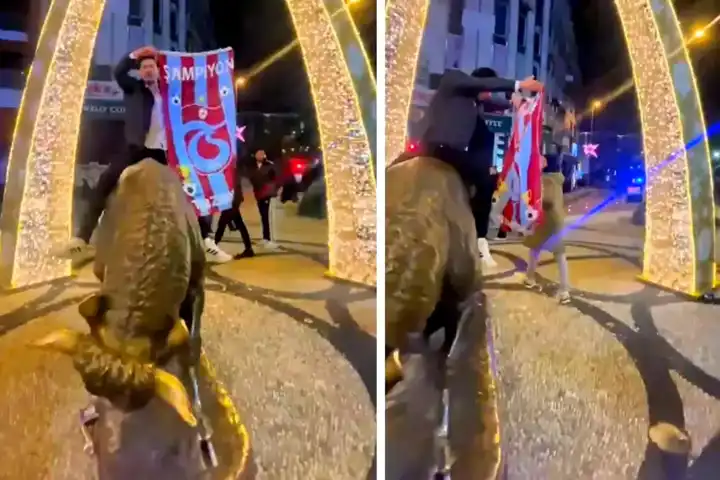 Trabzonsporlu Taraftar, Kadıköy'de Atkıyla Şampiyonluğu Kutladı!
